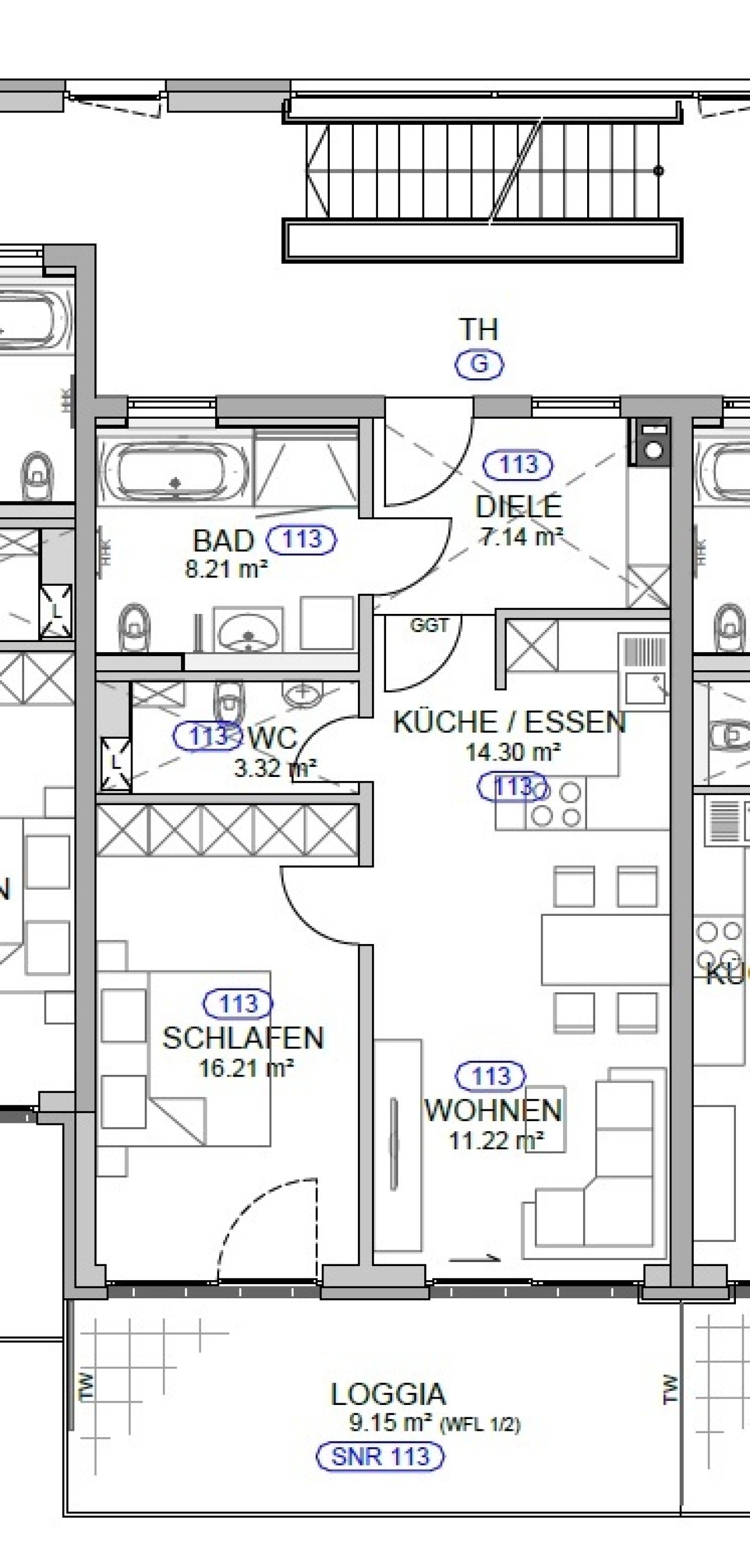 Grundriss Whg. 113 Grundriss Whg. 113
